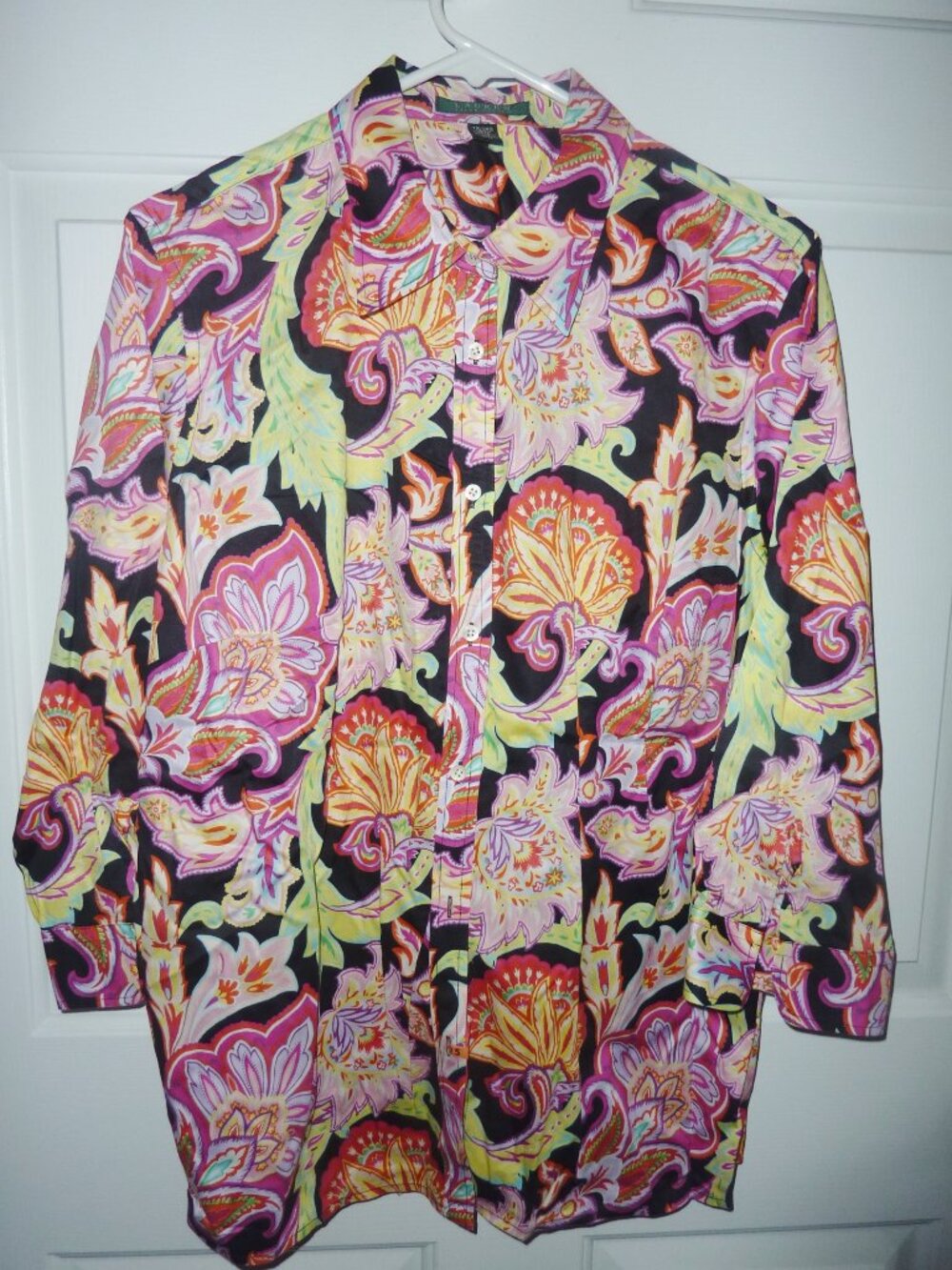 Mint! Lauren Ralph Lauren Ladies Button Down Floral Blouse 1X